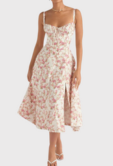 Chic EILISH Midi Bustier Corset Sun Dress-2